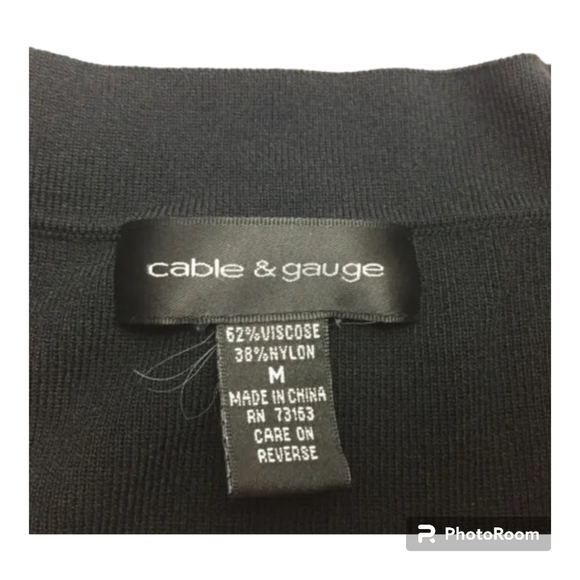 Cable & Gauge Womens Black Button Sweater w 3/4 sleeves - Picture 6 of 6